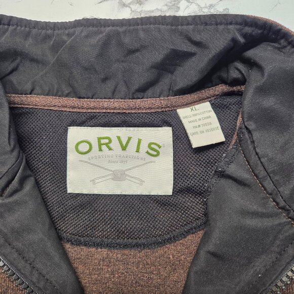 Orvis Men XL Brown Gray Beige Longsleeve Quarter Zip Pullover Sweatshirt Bundle - Picture 9 of 13